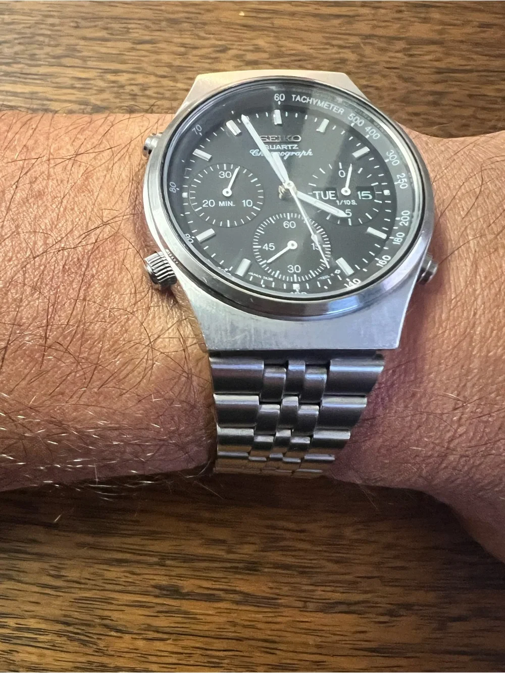 Vintage July 1987 Seiko 7A38-7270 Quartz Chronograph Watch - Original Bracelet